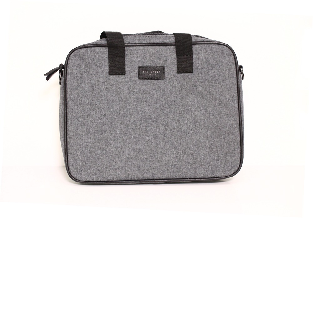 Ted Baker Men's Bag Gray Size Medium Nylon Document Briefcase Zip